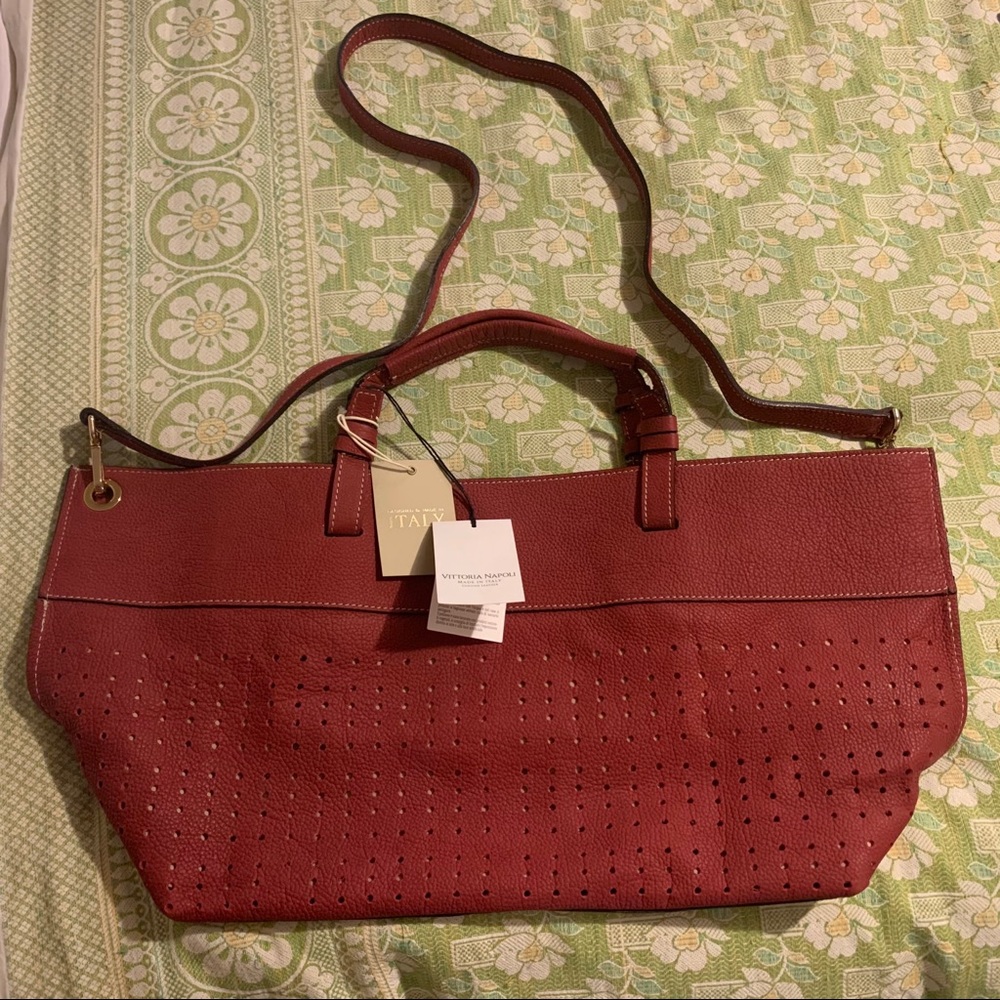 Vittoria Napoli Leather Satchel Hobo Crossbody Bag